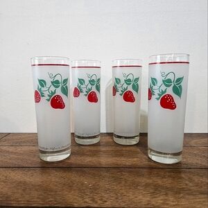 Vintage Set Of Four Tall Highball Glasses